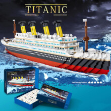 (4404 szt. z pudełkiem) 4404 szt. klocki Titanic Statek wycieczkowy Mini klocki do montażu zestawy zabawek