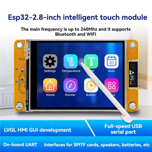 ESP32 WiFi  Module Development Board 240x320 Resolution 2.8Inch Resistive Touchscreen ILI9341 Drive