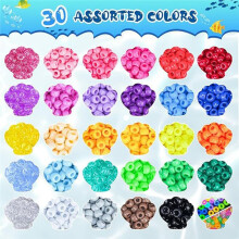 5250 PCS Dazzling Beads 30 Colors Includes Glow in the Dark Beads 6x9mm Hair Bead for Braids Bracelet Jewelry Making