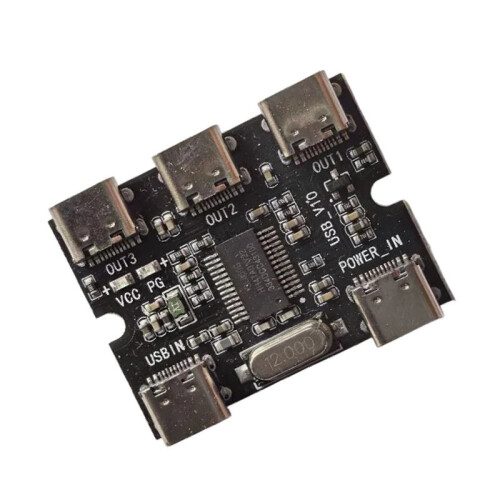 USB Expansion Board Hub 1 in 3 Out Hub Expansion Module DC5V with Power Interface Type C 2