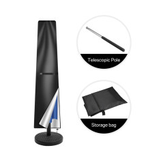 (Zwart, 210D, hoogte 170 cm) Waterdichte parasolhoes 210D met ritssluiting, geschikt voor tuinparasols,