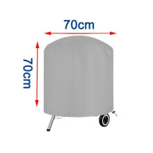 (210D 70x70cm) Ronde hoes voor buitenbarbecue, 210D Oxford-stof, grijze grillhoes, hoes voor vuurkorf,