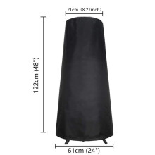 (61x122x21cm) Waterdichte hoes voor vuurkorfkachel, robuuste 210D beschermhoes voor buitenhaard, vorstbestendig