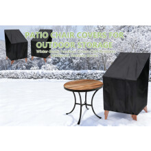 (zwart, 65x65x120x80) Waterdichte hoezen voor terrasstoelen, stapelbare hoezen voor eetkamerstoelen