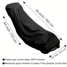 (zwart) Buitenhoes voor grasmaaier, 210d polyester Oxford-stof, waterdicht en UV-bestendig, universele