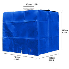 (blauw) Professionele hoes voor 1000 liter IBC-watertank, waterdicht, stof-, wind-, regen-, zon- en