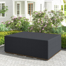 (zwart) Outsunny 600D Oxford Outdoor Tuinmeubelhoes voor Sofa Set, Waterdichte Anti-UV Rotan Ligstoel