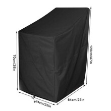 (Zwart) 420D Stoelhoes Draagbaar Waterdicht Wasbaar Ademend PVC Coating Terras Tuin Achtertuin Balkonhoezen