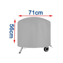 (210D 71x56cm) Ronde hoes voor buitenbarbecue, 210D Oxford-stof, grijze grillhoes, hoes voor vuurkorf,
