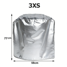 (Zilver 77x58cm) Ronde BBQ-grillhoes, universele, robuuste, winddichte, scheurvaste en waterdichte barbecuebeschermer