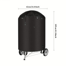 (62x105cm) 1 stuk ronde grillhoes van multifunctionele, waterdichte Oxford-stof voor barbecues, een