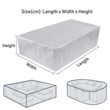 (Zilver, 123x123x74cm) 6 zilveren beschermhoezen voor tuin en terras, stofhoes van Oxford-stof voor