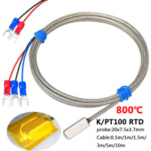 (PT100 Type Kabel 9m) Roestvrijstalen PT100K pasta-type oppervlaktemeetpatch temperatuursensor afgeschermde