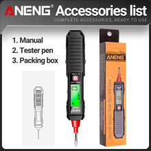 (VD807 zwart) ANENG VD807 Draagbare inductietest met één woord, 50/60Hz, slimme elektrische pentester