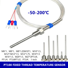 (M27-2) Waterdichte PT100 temperatuursensor RTD-sonde, roestvrij staal, industriële schroefdraad, zeer