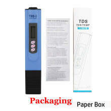 (Blauw papierstijl) Draagbare LCD digitale TDS-waterkwaliteitsmeter, watertestpen, filtermeter, meetinstrument
