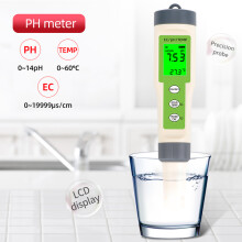 (PH EC Temp) Multifunctionele PH-meter Waterdichte waterkwaliteitstester PH/TDS/EC/Temperatuurdetector