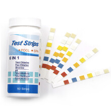 (50 stuks 6-in-1) Watertest pH-strips, multifunctioneel 7-in-1 teststrips voor chloor, pH, alkaliteit