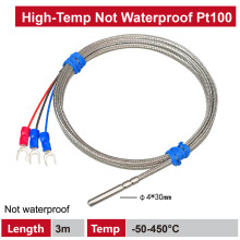 (B-3m-50-450) Cryogene RTD-sensorprobe -200~260C 4x30mm Waterdicht roestvrij staal voor vloeibare stikstofvriezers