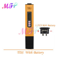 (TDS) pH-meter 0,01 pH + batterij/poeder, zeer nauwkeurige TDS/EC-tester voor waterkwaliteit, meetbereik