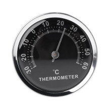 (Zwart) 58 mm mini autothermometer -30~60 mechanische thermometer voor binnen en buiten met dubbelzijdige
