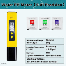 (TYPE B) pH-meter Digitale waterkwaliteitstester 0-14 pH-meter met LED-indicator voor waterzuivering,