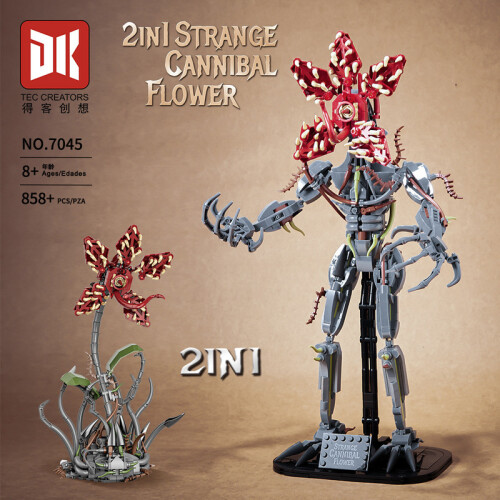 (DK7045, Χωρίς κουτί) Σετ δομικών στοιχείων για Strangered Things Demogorchid Idea Bricks Παιχνίδια 2