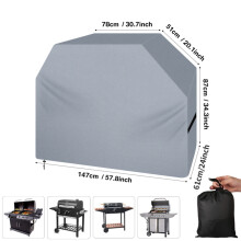(147x61x122CM) Wodoodporny pokrowiec na grilla BBQ Wytrzymały pokrowiec na grilla Odporny na warunki