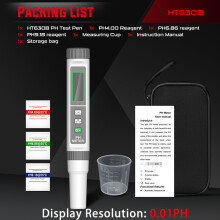 (HT630B)HT630A/B Digitale pH-meterpen, zoutgehalte-, temperatuur- en geleidbaarheidsmeter, filterzuiverheidsmeter