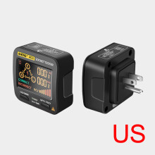 (VS) Digitale stopcontacttester met slim LCD-scherm, NCV-test, spanningsdetector, EU, VS, VK, stekker,