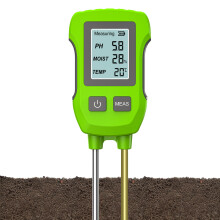 (Groen) 3-in-1 digitale LCD-bodemtester voor pH/vocht/temperatuur, zeer nauwkeurige bodemmeter met achtergrondverlichting