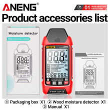 (GN601)ANENG GN601 Sonde Houtvochtigheidsmeter 0~99,9% Houthygrometer 20,5% RH Display Digitale achtergrondverlichting