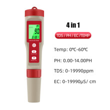 (PH TDS EC Temp teste) 4-in-1 pH-meter PH/TDS/EC/Temperatuurmeter Digitale waterkwaliteitsmonitor/tester
