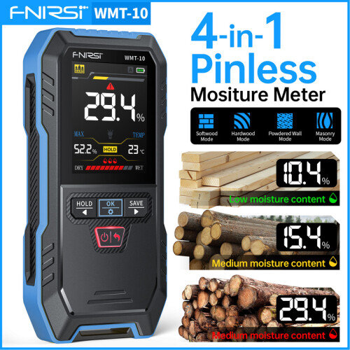 (WMT-10-BU)FNIRSI WMT-10 Επαγωγικός μετρητής υγρασίας ξύλου υγρόμετρο μη-
