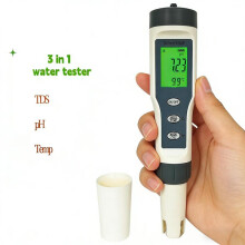 (grijs) Zeer nauwkeurige digitale waterkwaliteitsmeter in zakformaat (ATC 3-in-1): temperatuur-, TDS-