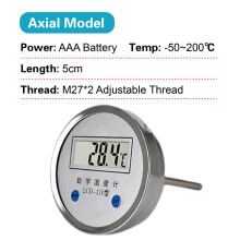 (Axiale 5CM) LCD-110 Digitale bimetaalthermometer met LCD-display, industriële, zeer nauwkeurige watertemperatuurmeter
