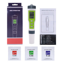 (3-in-1 meter) 4-in-1 pH-, TDS-, EC- en temperatuurmeter, digitale waterkwaliteitsmeter met een nauwkeurigheid