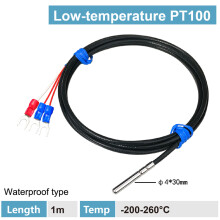 (PT100-1m) Cryogene RTD-sonde voor ultralage temperatuurbewaking, industriële sensor voor LN2-koelopslagtoepassingen