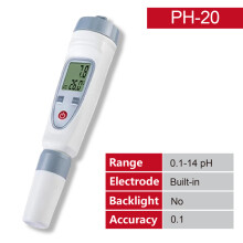 (PH-20) Draagbare pH-testpen 0,01 Zeer nauwkeurige digitale water-pH-meter op knoopbatterij voor aquariums