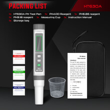 (HT630A) pH-meter Digitale waterkwaliteitstester Nauwkeurigheid 0,05 pH Draagbare pen voor aquarium,