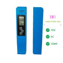 (blauw) Digitale draagbare waterkwaliteitsmeter in penvorm, geleidbaarheidsmeter met PPM-functie, 3-in-1
