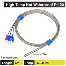 (B-5m-50-450) Ultralage temperatuursensor WZPT-035 RTD-sonde Vloeibare stikstof Droogijs Koude opslag