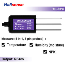 (TH-NPK)RS485 Modbus bodemsensor 7-in-1 meet bodemvochtigheid, temperatuur, luchtvochtigheid, EC, pH