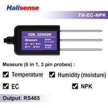 (TH-EC-NPK)RS485 Modbus bodemsensor 7-in-1 meet bodemvochtigheid, temperatuur, luchtvochtigheid, EC,