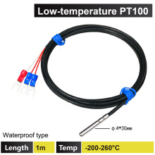 (PT100-1m) Ultralage temperatuursensor WZPT-035 RTD-sonde Vloeibare stikstof Droogijs Koude opslag Cryogene