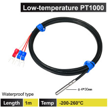 (PT1000-1m) Ultralage temperatuursensor WZPT-035 RTD-sonde Vloeibare stikstof Droogijs Koude opslag