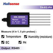 (TH-EC-PH)RS485 Modbus bodemsensor 7-in-1 meet bodemvochtigheid, temperatuur, luchtvochtigheid, EC,