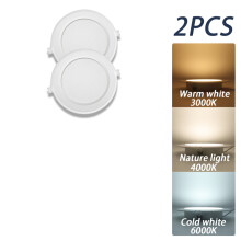 (2 kpl, lämmin valkoinen 3000K, 24W) Upotettava pyöreä LED-alasvalo LED-kattovalaisinpaneelivalaisimet