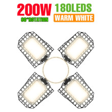 (200 W lämmin valkoinen, E27-E26) E27/E26 LED-lamppu 220 V:n autotallin lamppu, muodonmuutos, taittuvat