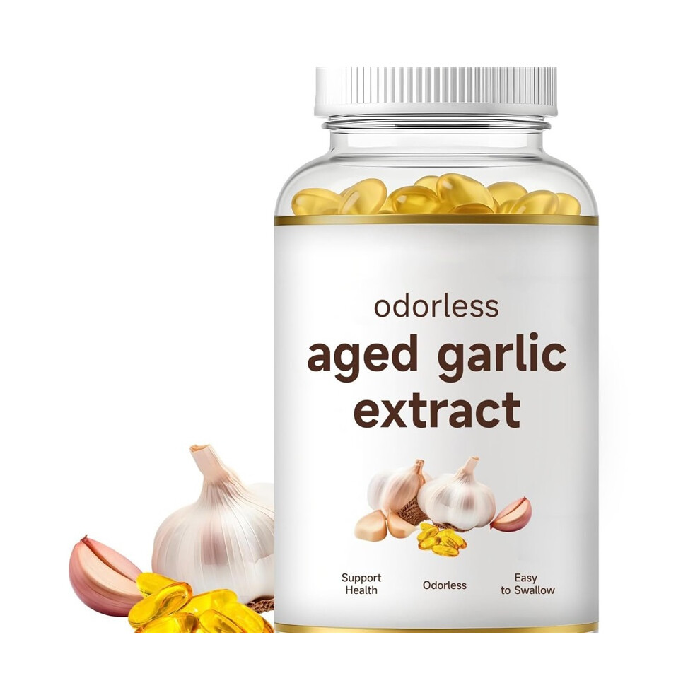 (2PCS) Aged Garlic Extract Softgels Odorless Non-Staining Formula Natural Immune & Cardiovascular Wellness Pills120ct